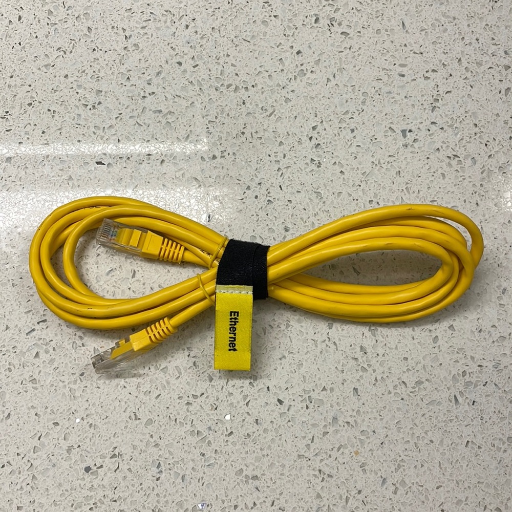Comcast Yellow Ethernet Cable With Velcro Wire Secure Loop Included